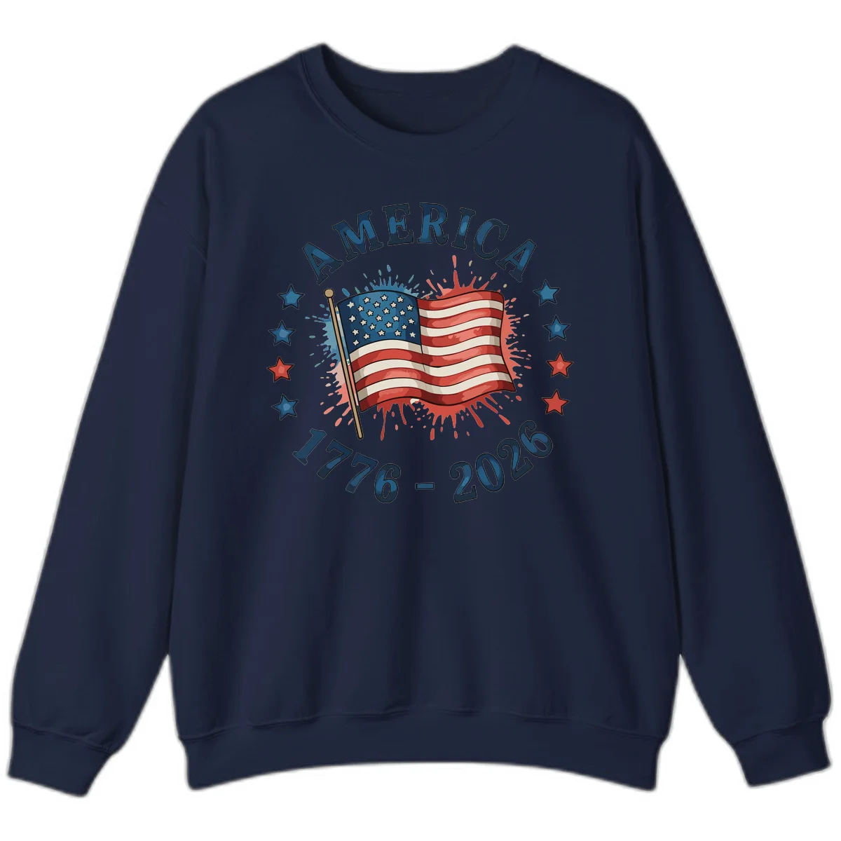 America 250th Anniversary Flag Commemoration Sweatshirt in Navy