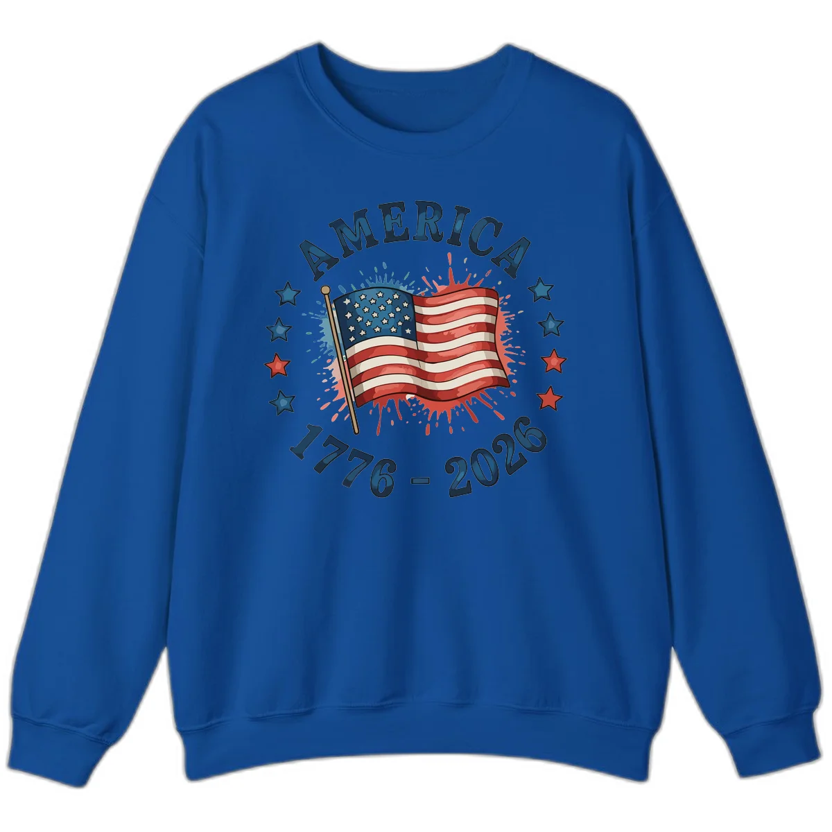 America 250th Anniversary Flag Commemoration Sweatshirt in Royal