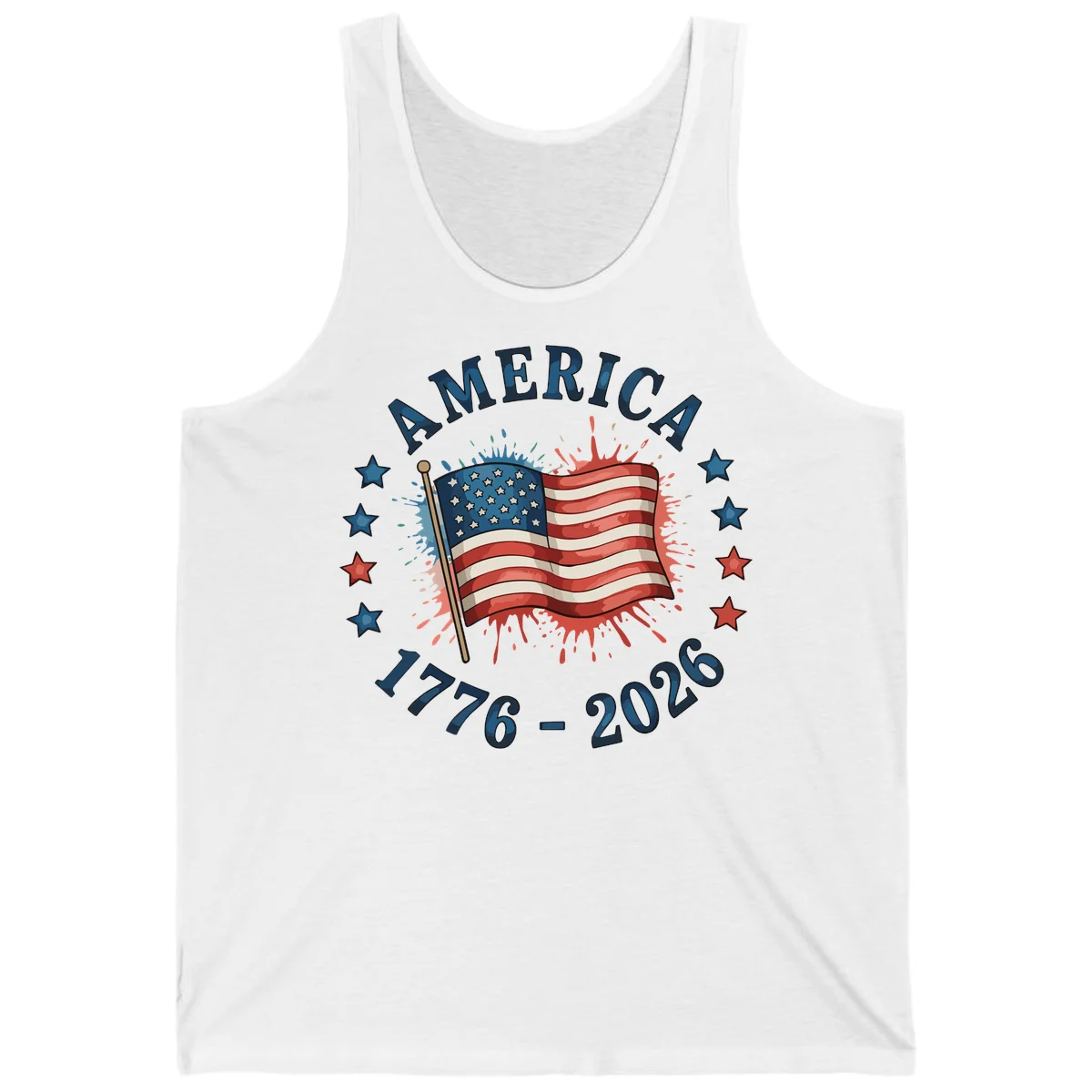 America 250th Anniversary Flag Commemoration Tank in White