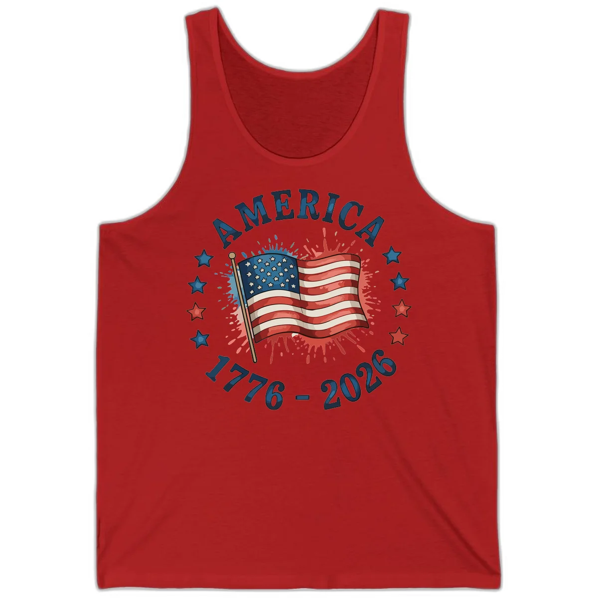 America 250th Anniversary Flag Commemoration Tank in Red
