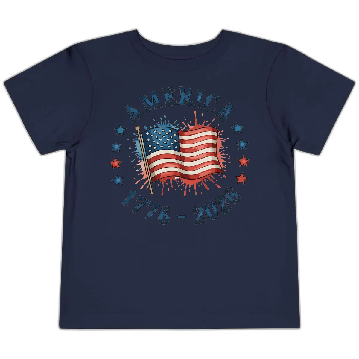 America 250th Anniversary Flag Commemoration Toddler T-Shirt in Navy
