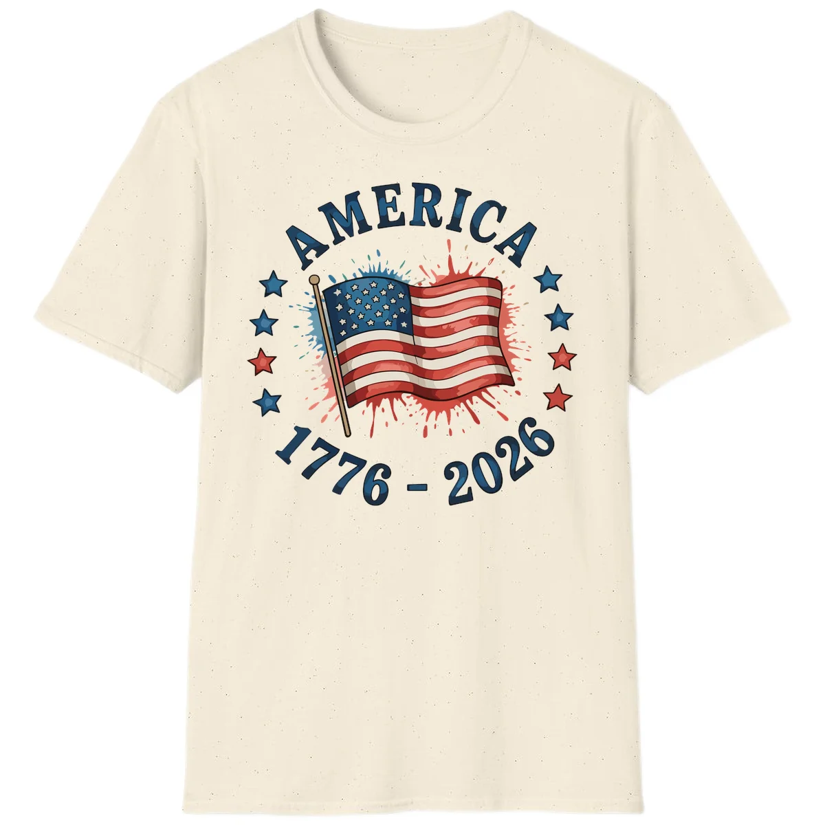 America 250th Anniversary Flag Commemoration T-Shirt in Natural