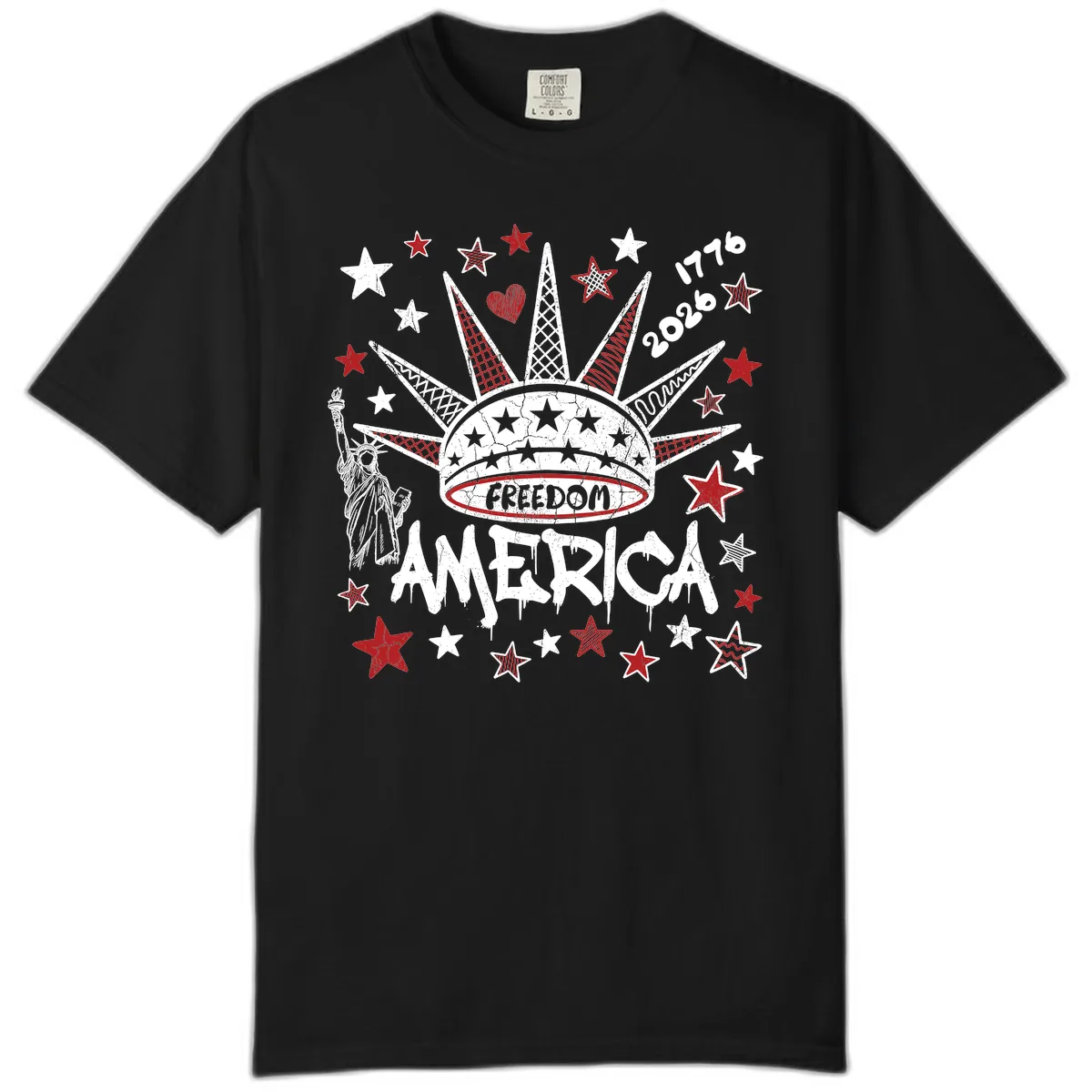 America's 250th Freedom Celebration Est 1776 2026 Comfort Color in Black