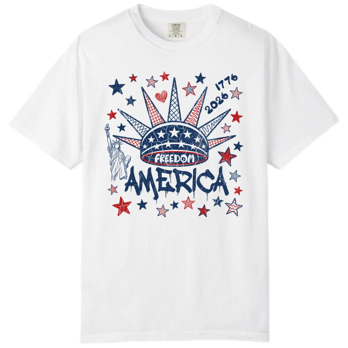 America's 250th Freedom Celebration Est 1776 2026 Comfort Color in White