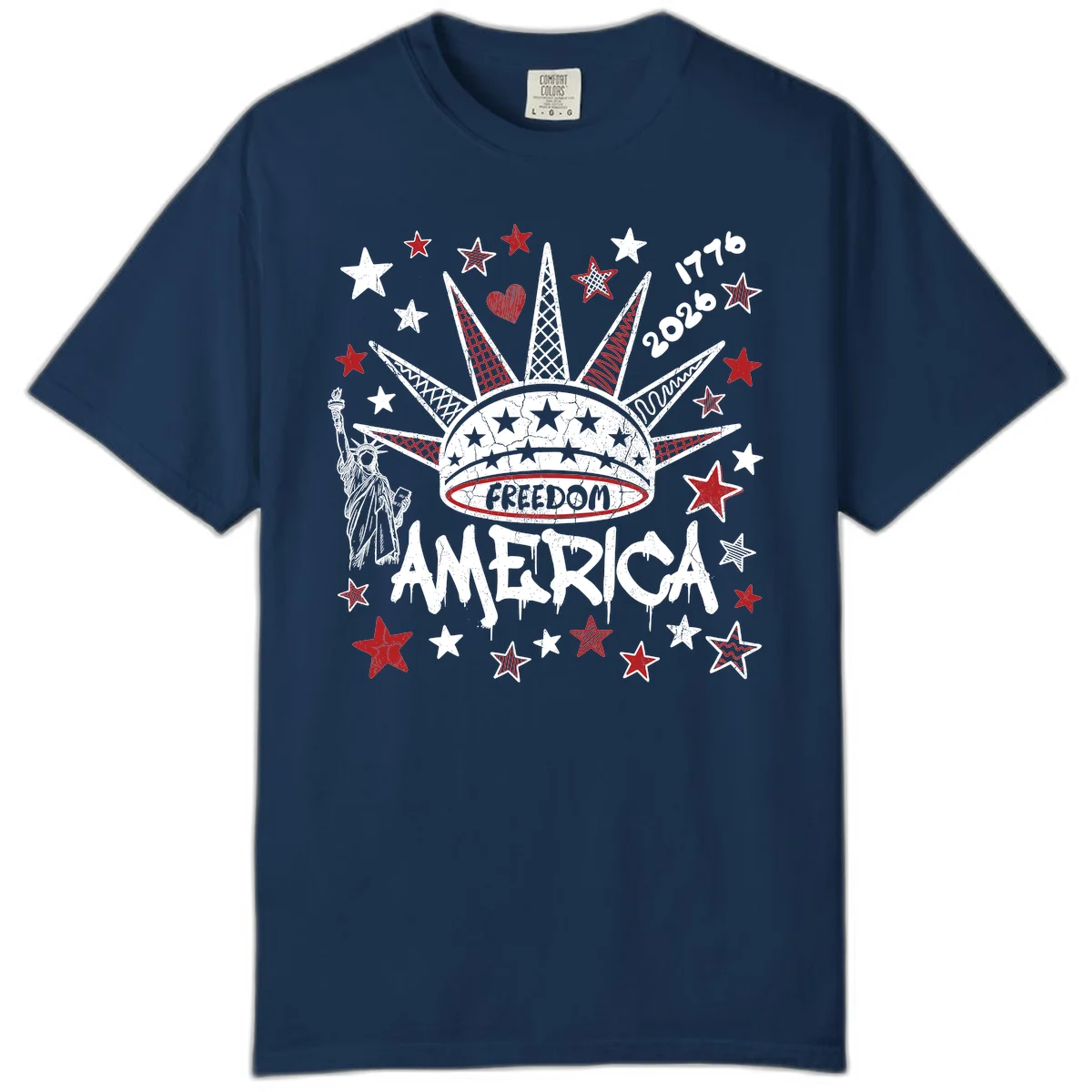America's 250th Freedom Celebration Est 1776 2026 Comfort Color in Navy