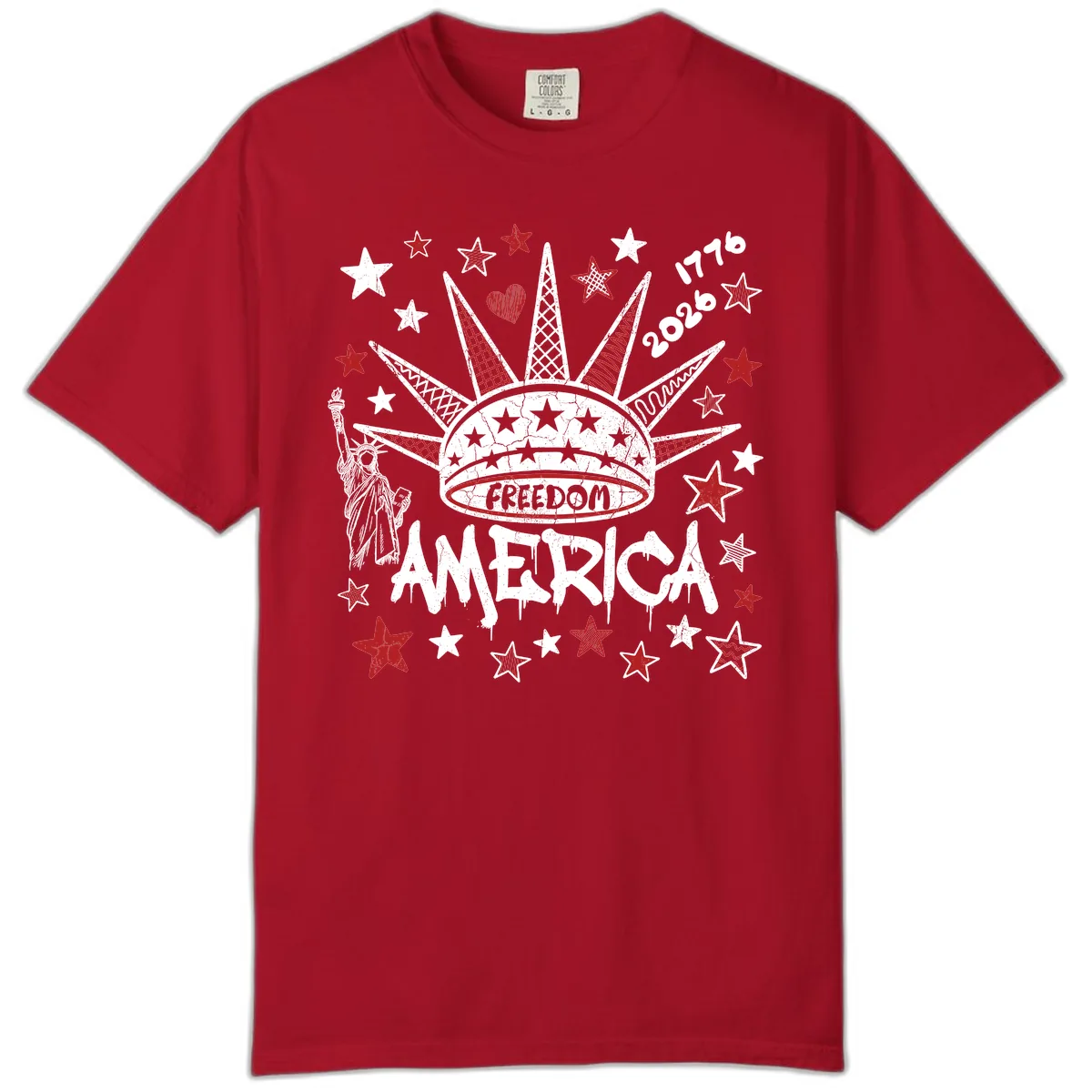 America's 250th Freedom Celebration Est 1776 2026 Comfort Color in Red