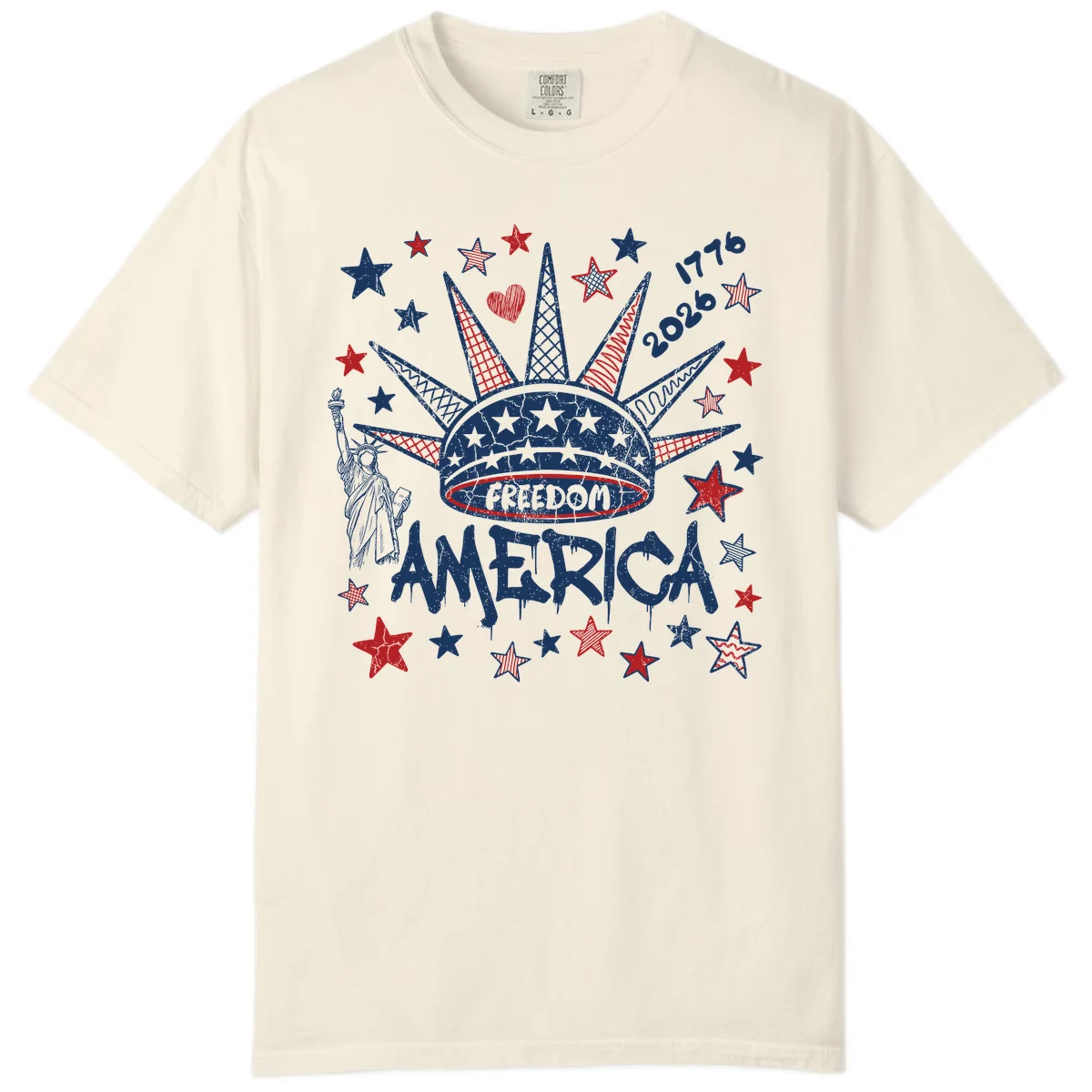 America's 250th Freedom Celebration Est 1776 2026 Comfort Color in Ivory
