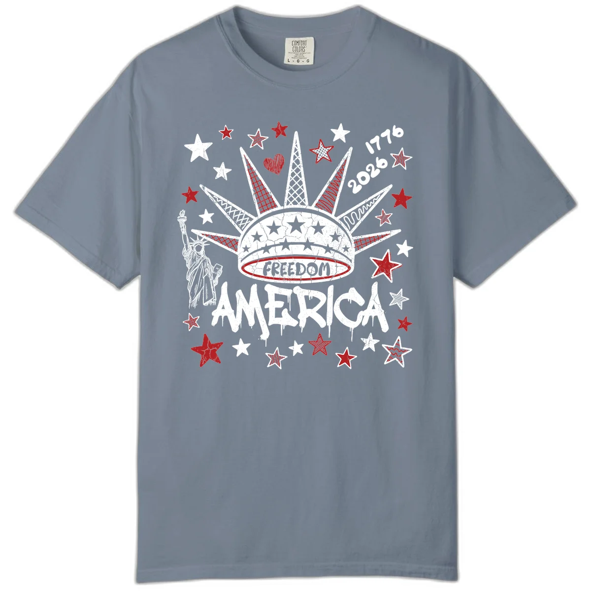 America's 250th Freedom Celebration Est 1776 2026 Comfort Color in Blue Jean