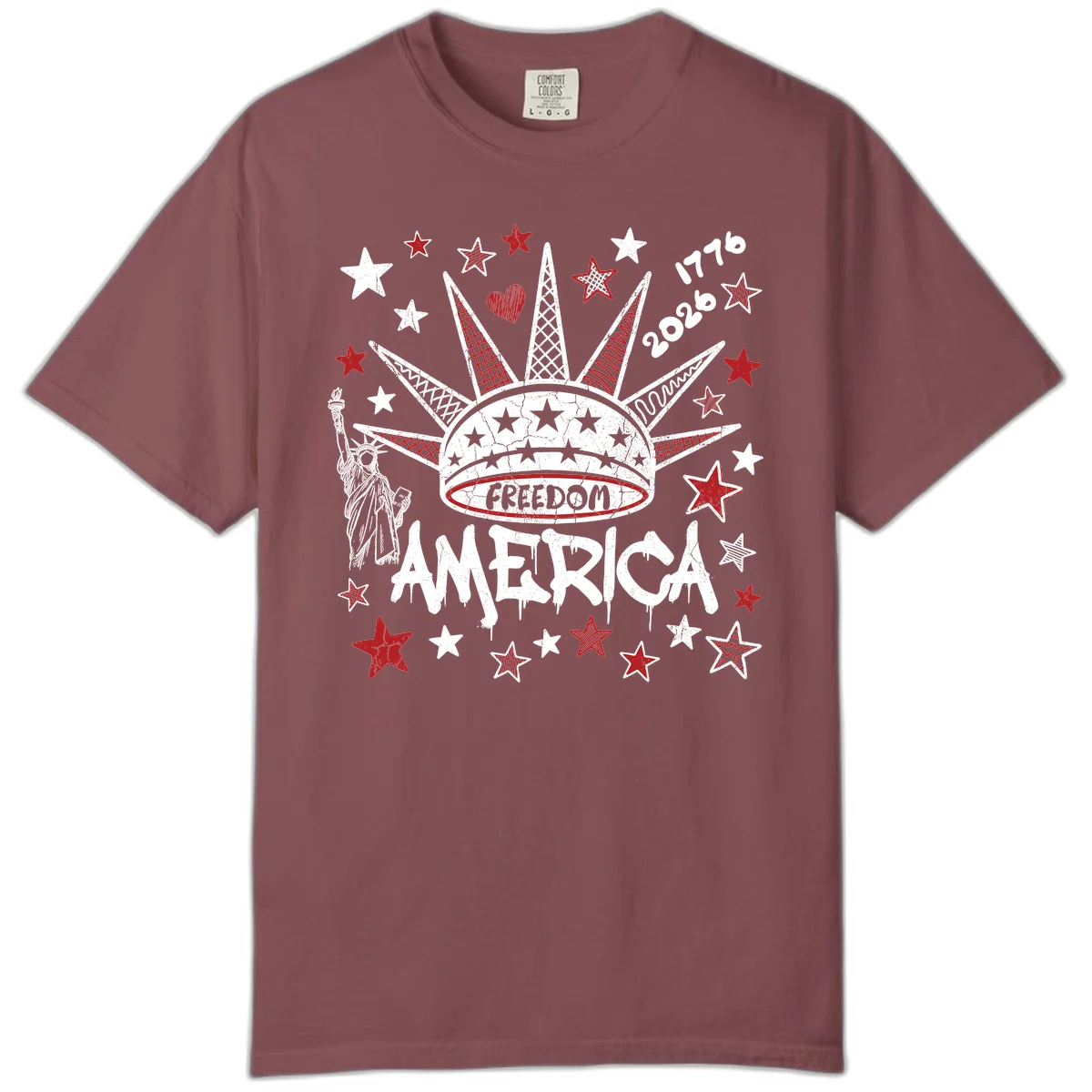 America's 250th Freedom Celebration Est 1776 2026 Comfort Color in Brick