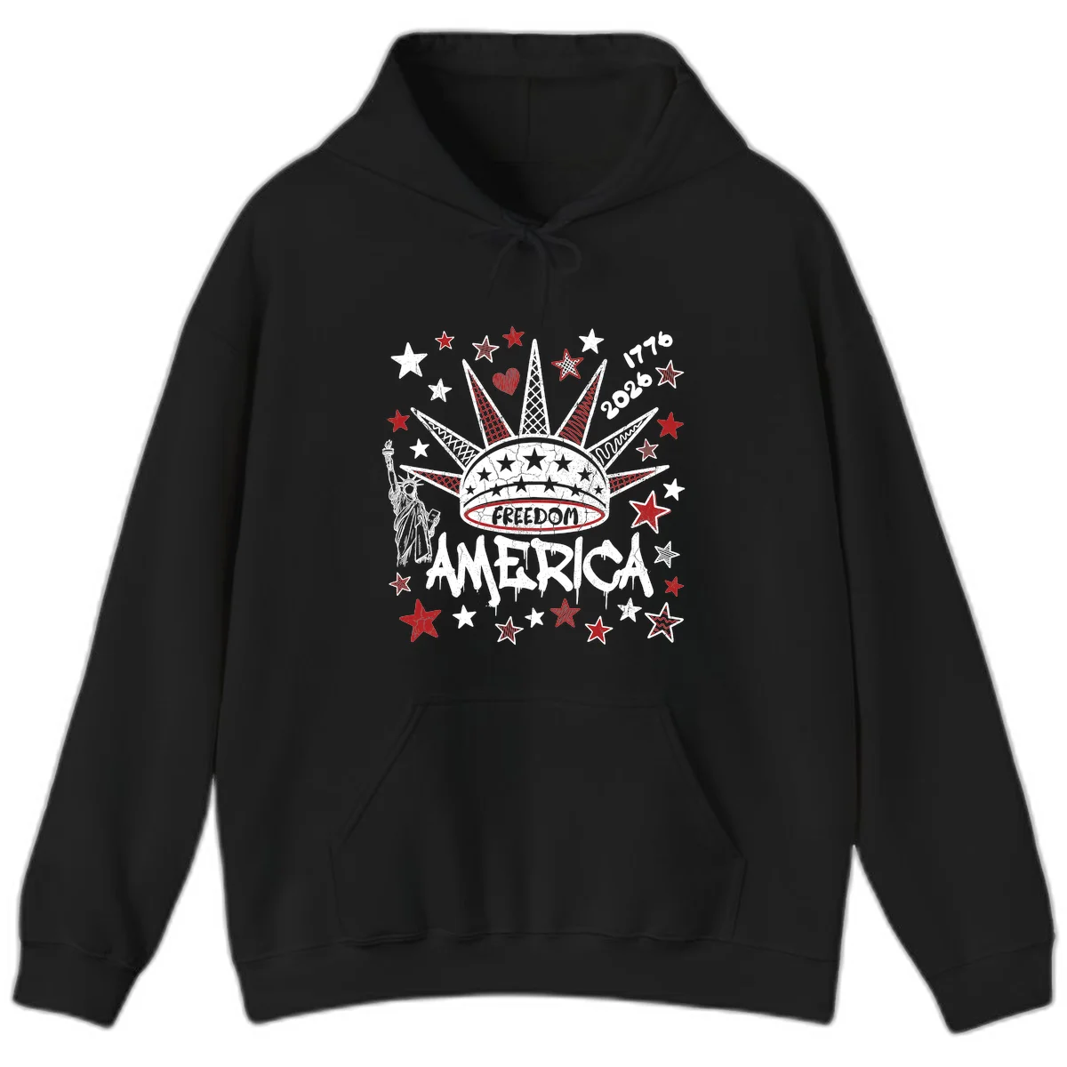 America's 250th Freedom Celebration Est 1776 2026 Hoodie in Black