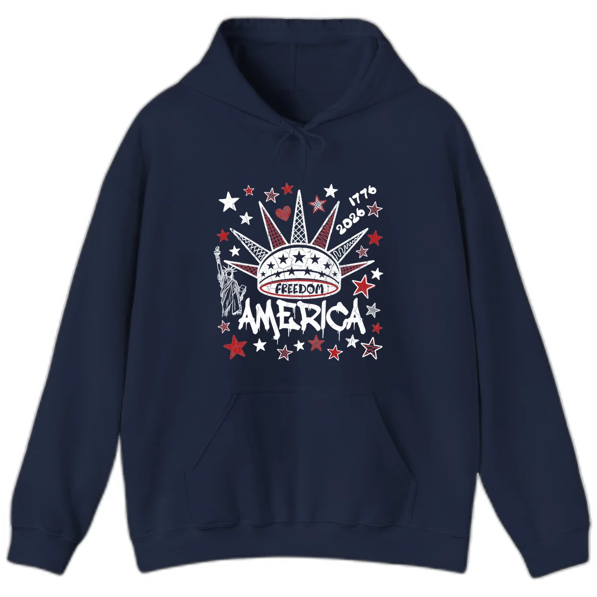America's 250th Freedom Celebration Est 1776 2026 Hoodie in Navy