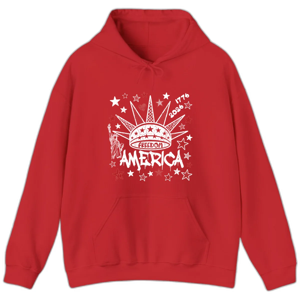 America's 250th Freedom Celebration Est 1776 2026 Hoodie in Red