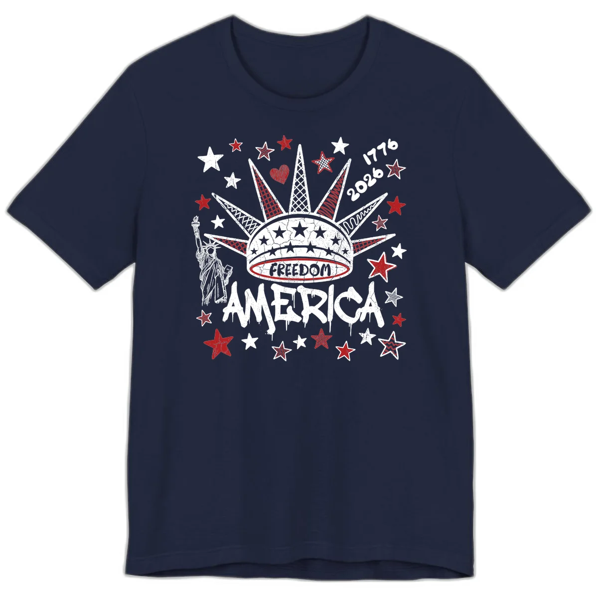 America's 250th Freedom Celebration Est 1776 2026 Premium T-Shirt in Navy