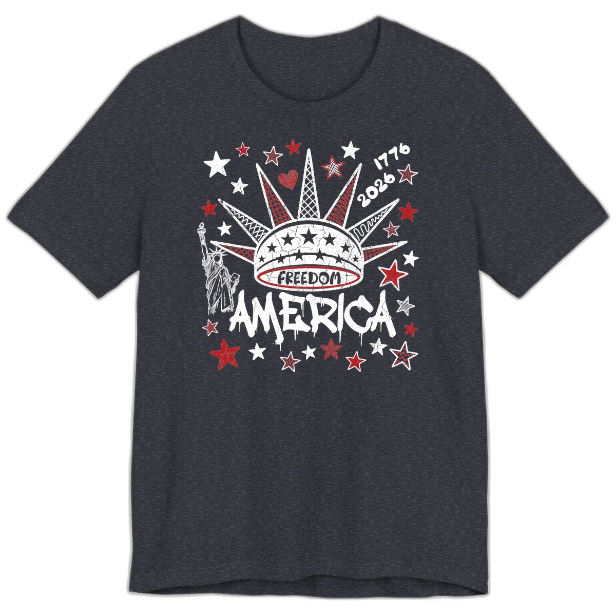 America's 250th Freedom Celebration Est 1776 2026 Premium T-Shirt in Heather Navy