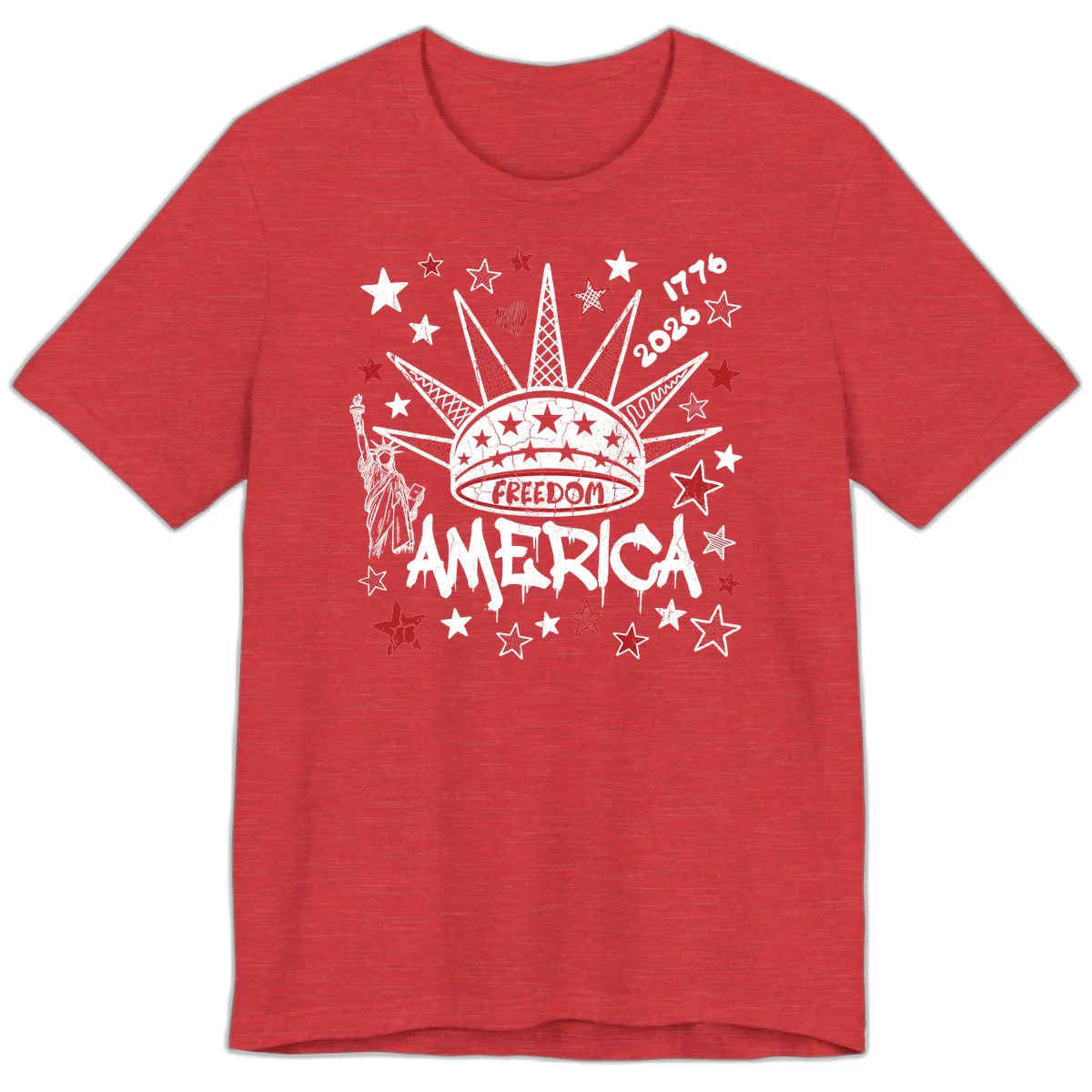 America's 250th Freedom Celebration Est 1776 2026 Premium T-Shirt in Heather Red