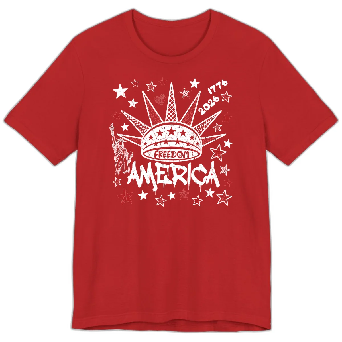 America's 250th Freedom Celebration Est 1776 2026 Premium T-Shirt in Red