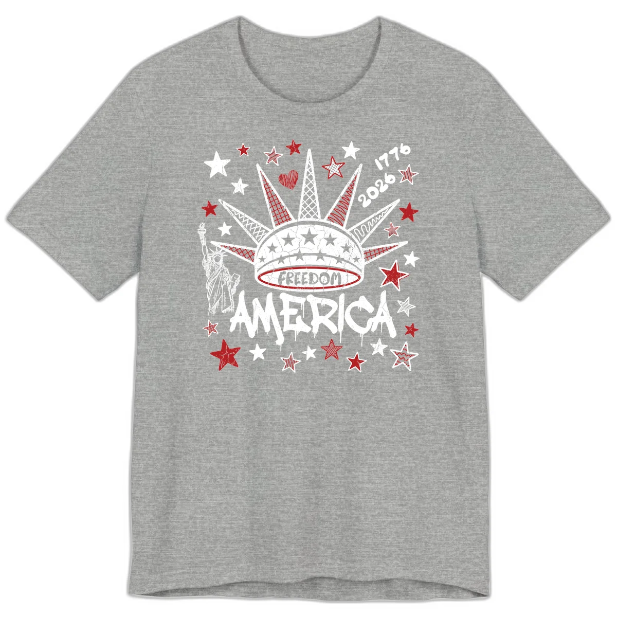America's 250th Freedom Celebration Est 1776 2026 Premium T-Shirt in Athletic Heather
