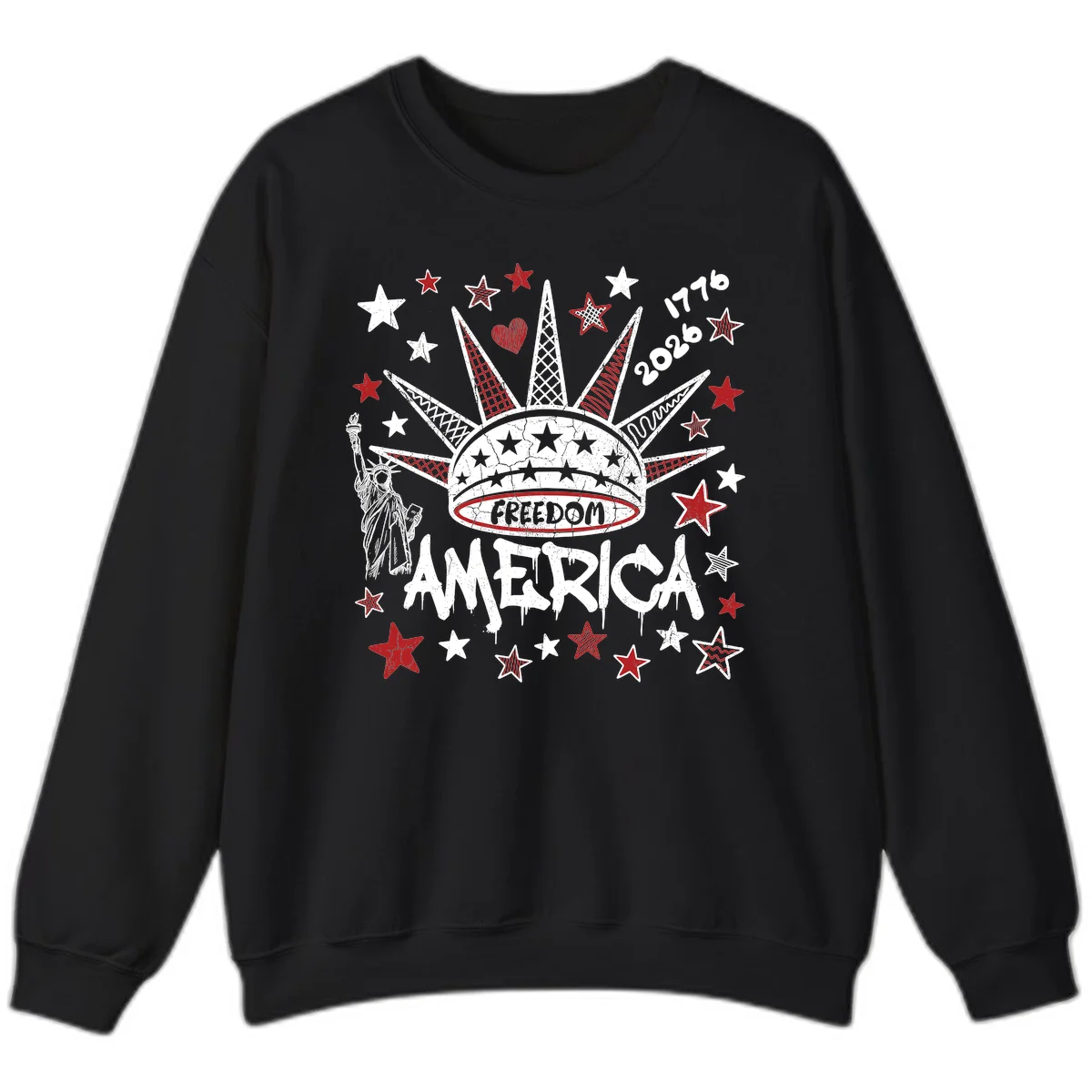 America's 250th Freedom Celebration Est 1776 2026 Sweatshirt in Black