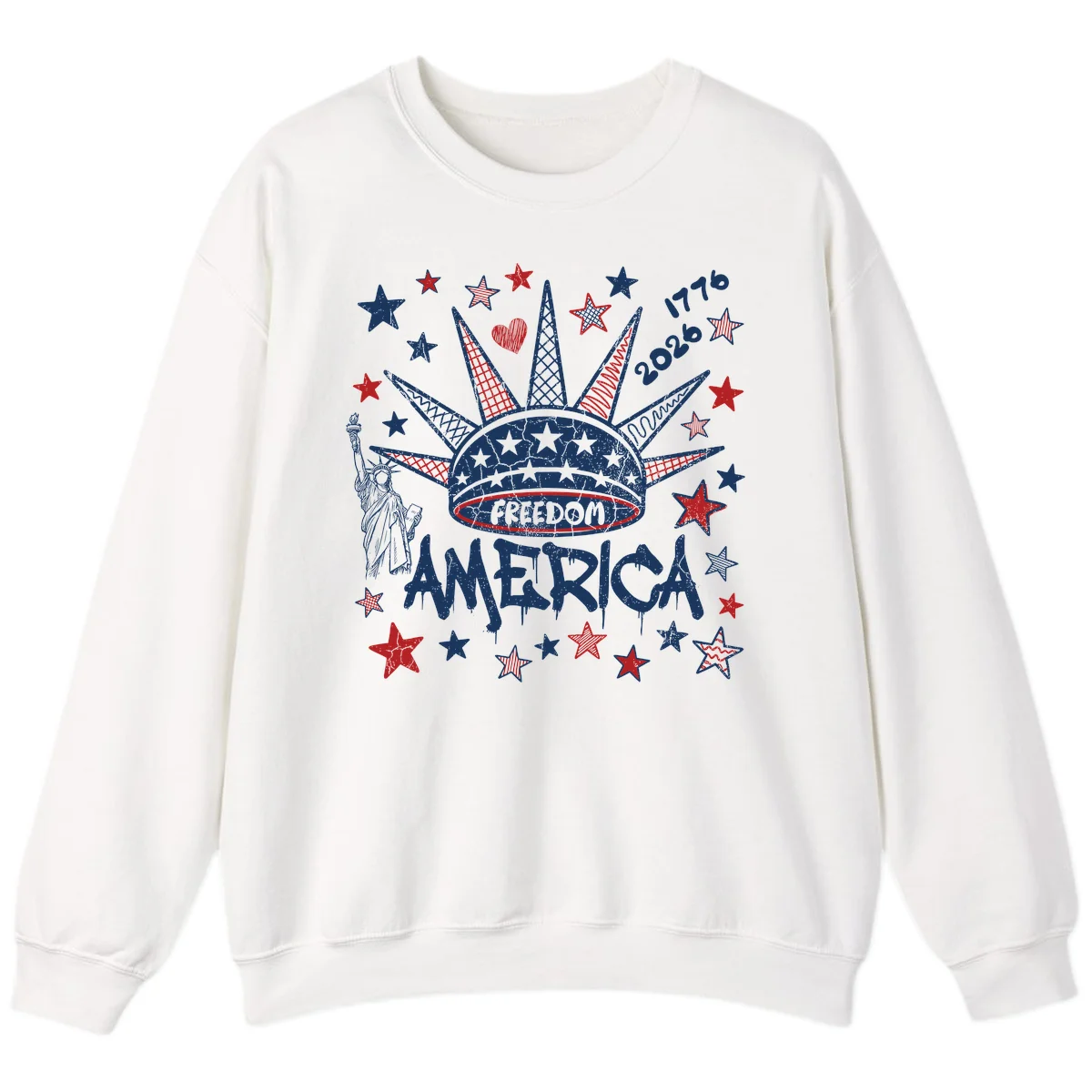 America's 250th Freedom Celebration Est 1776 2026 Sweatshirt in White
