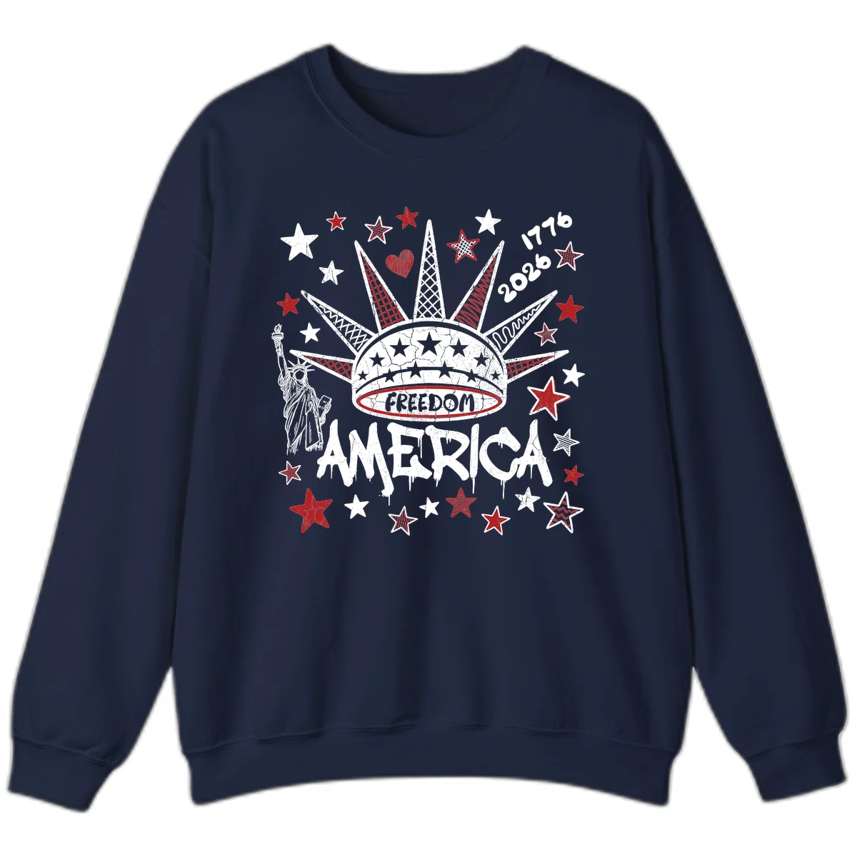 America's 250th Freedom Celebration Est 1776 2026 Sweatshirt in Navy