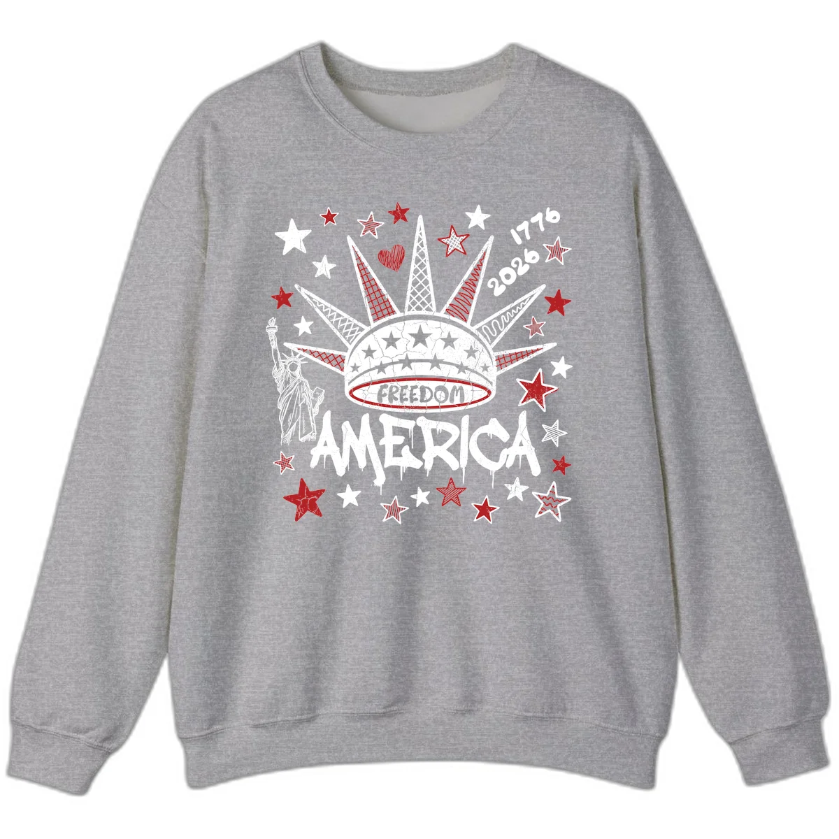 America's 250th Freedom Celebration Est 1776 2026 Sweatshirt in Sport Grey