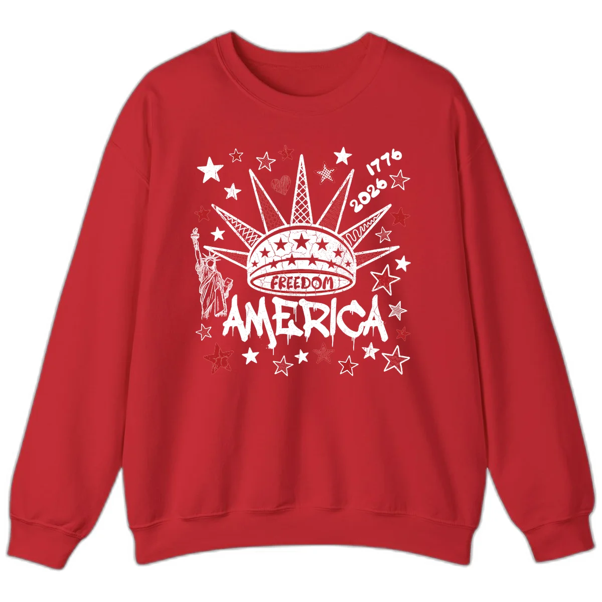 America's 250th Freedom Celebration Est 1776 2026 Sweatshirt in Red
