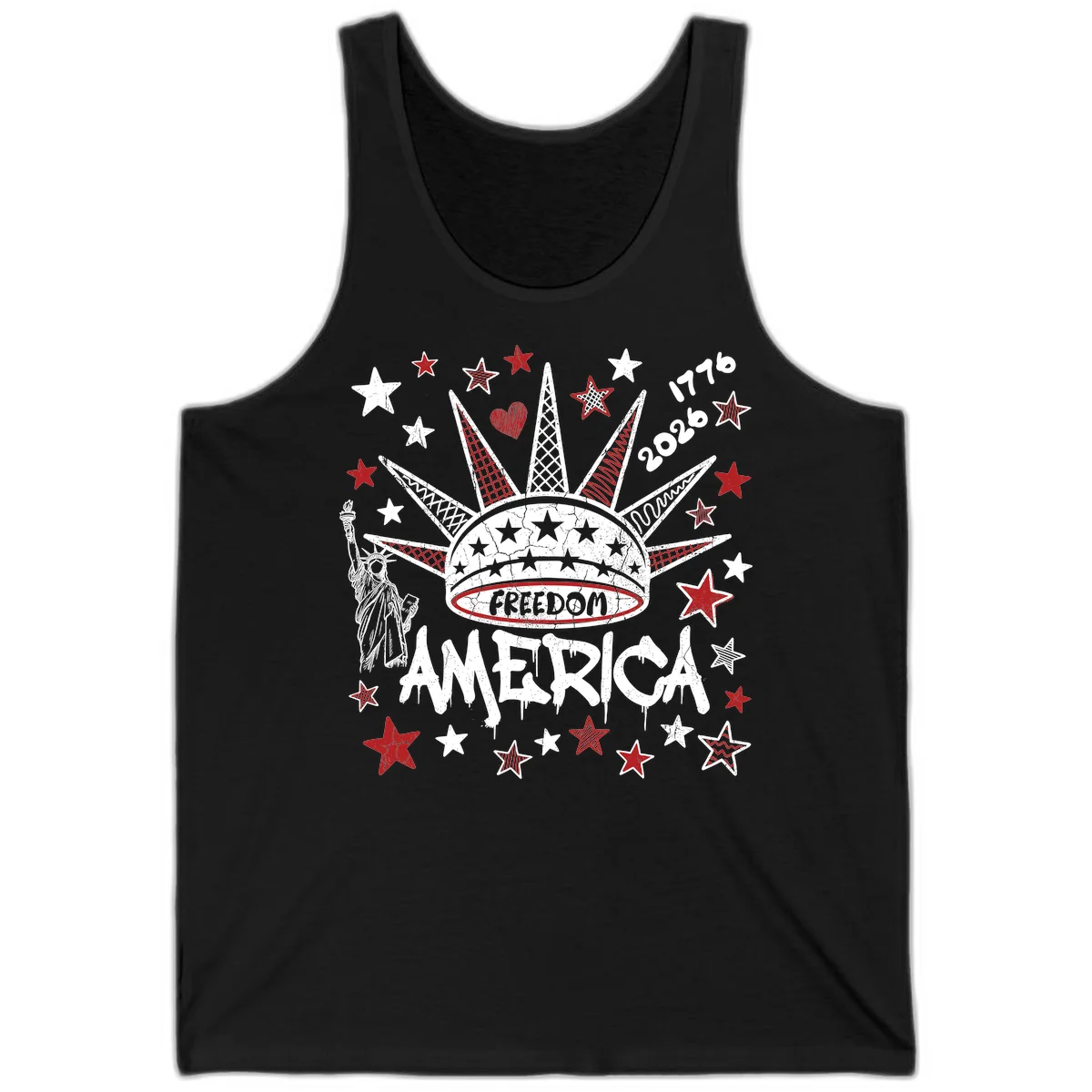 America's 250th Freedom Celebration Est 1776 2026 Tank in Black