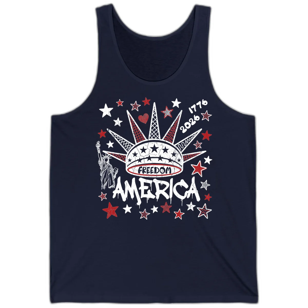 America's 250th Freedom Celebration Est 1776 2026 Tank in Navy
