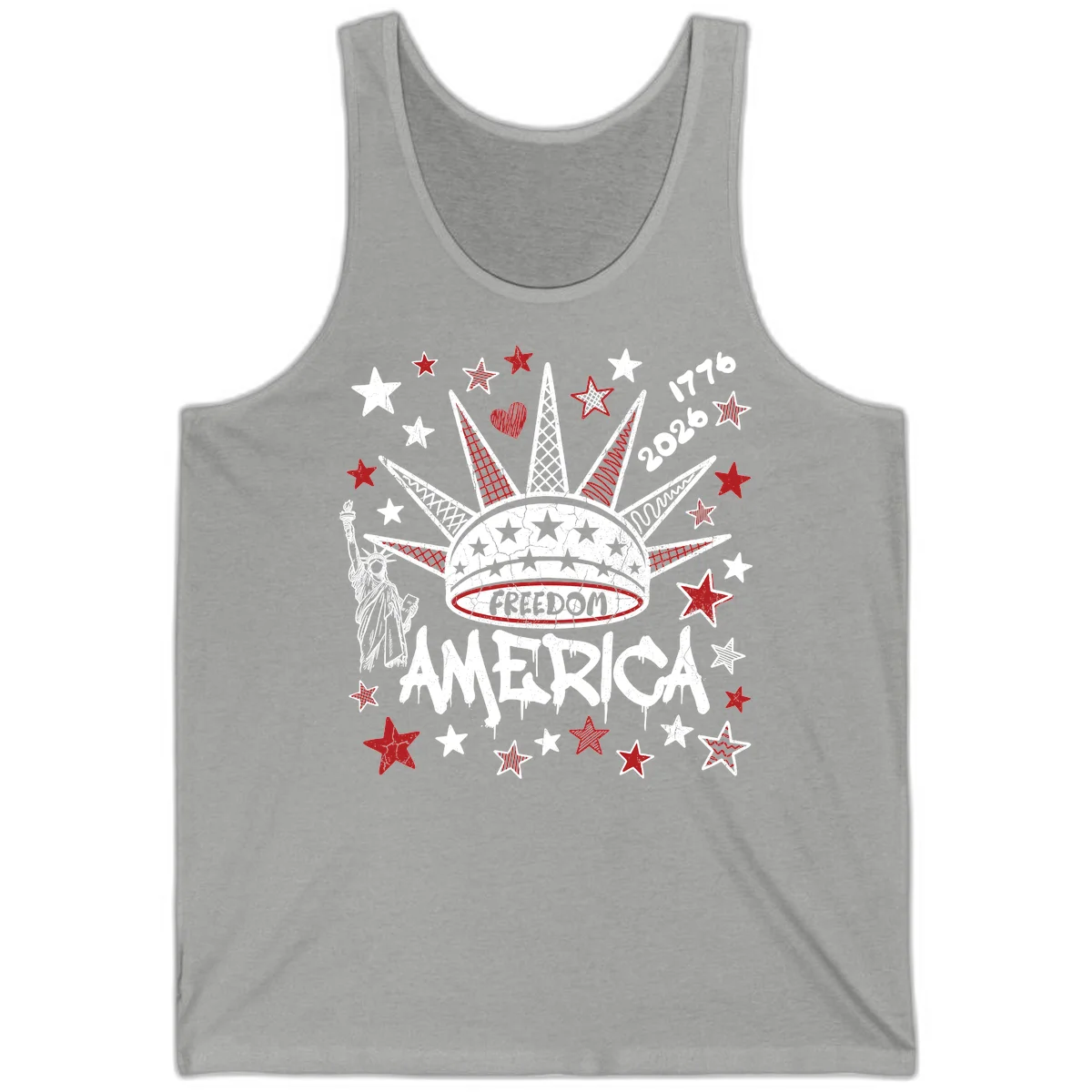 America's 250th Freedom Celebration Est 1776 2026 Tank in Athletic Heather