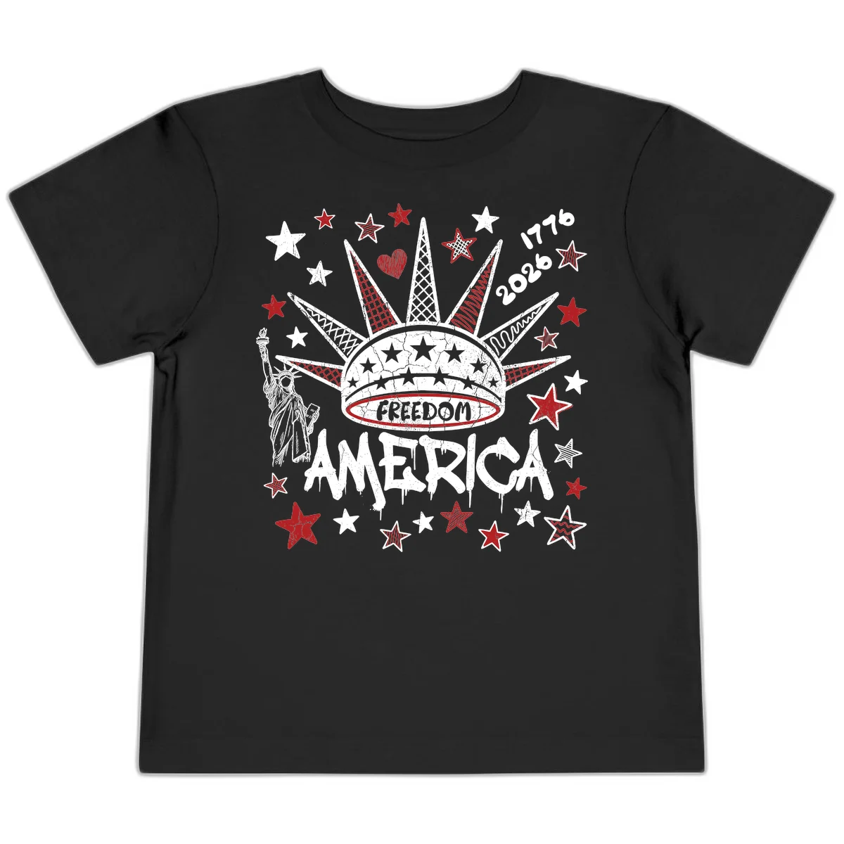America's 250th Freedom Celebration Est 1776 2026 Toddler T-Shirt in Black