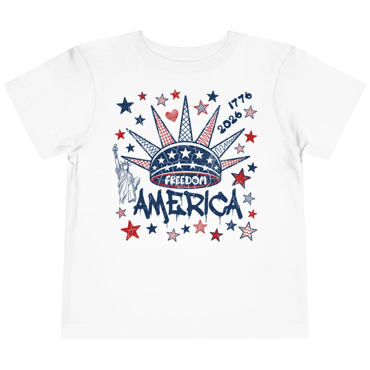 America's 250th Freedom Celebration Est 1776 2026 Toddler T-Shirt in White