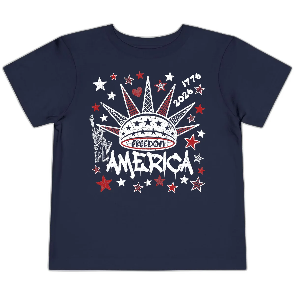 America's 250th Freedom Celebration Est 1776 2026 Toddler T-Shirt in Navy