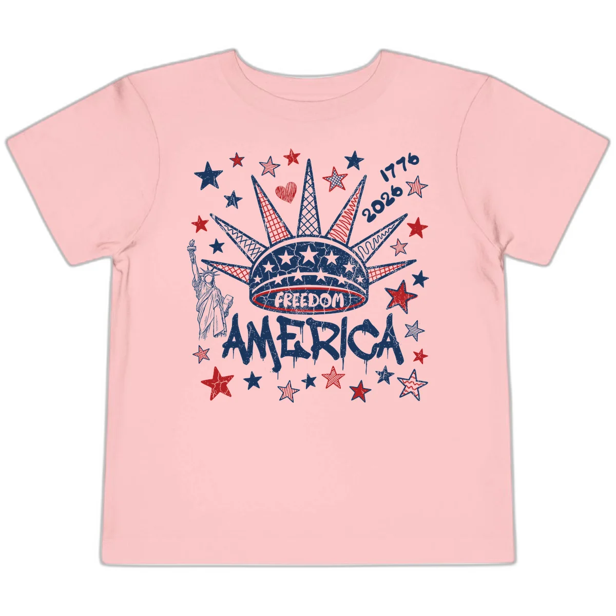 America's 250th Freedom Celebration Est 1776 2026 Toddler T-Shirt in Pink