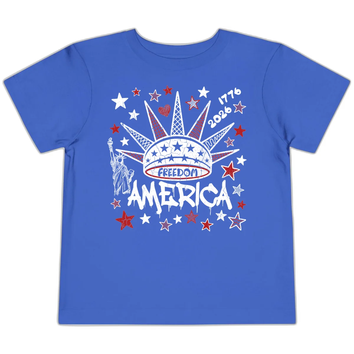 America's 250th Freedom Celebration Est 1776 2026 Toddler T-Shirt in True Royal