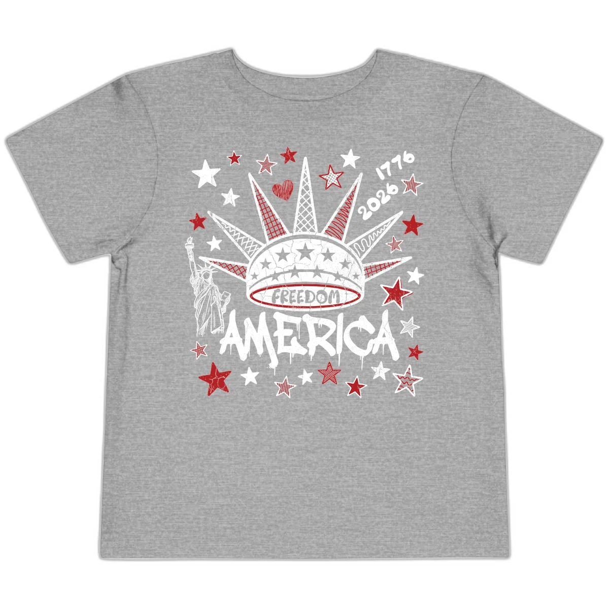 America's 250th Freedom Celebration Est 1776 2026 Toddler T-Shirt in Athletic Heather
