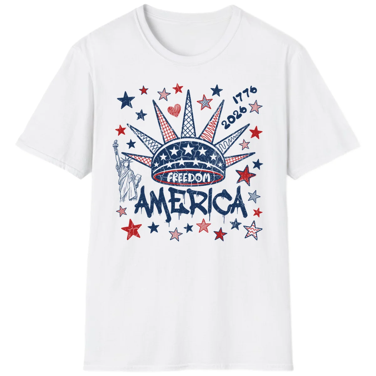 America's 250th Freedom Celebration Est 1776 2026 T-Shirt in White