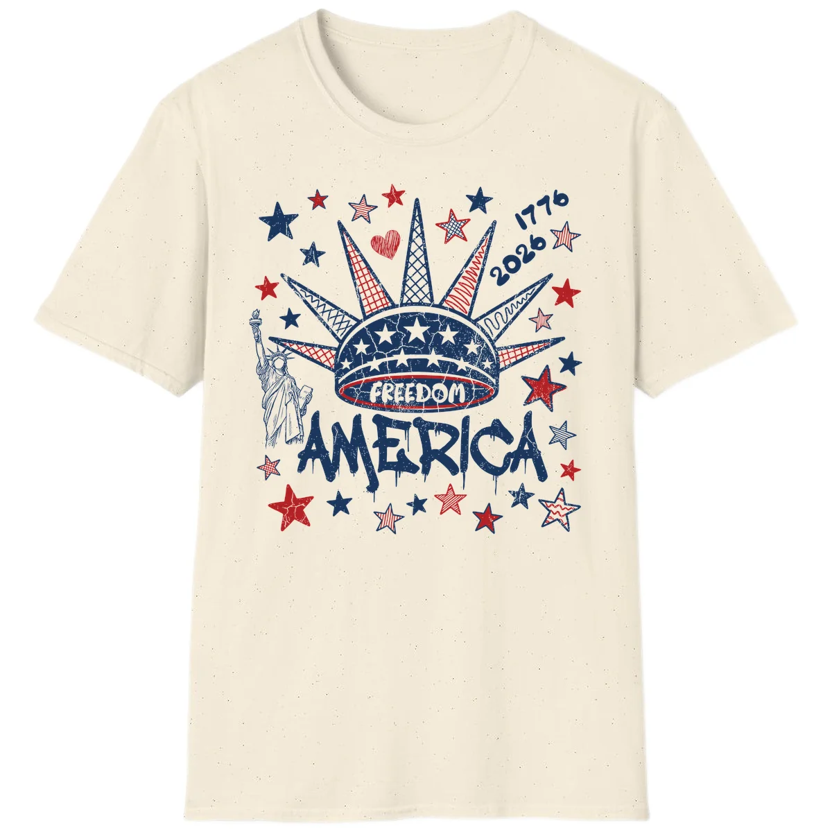 America's 250th Freedom Celebration Est 1776 2026 T-Shirt in Natural