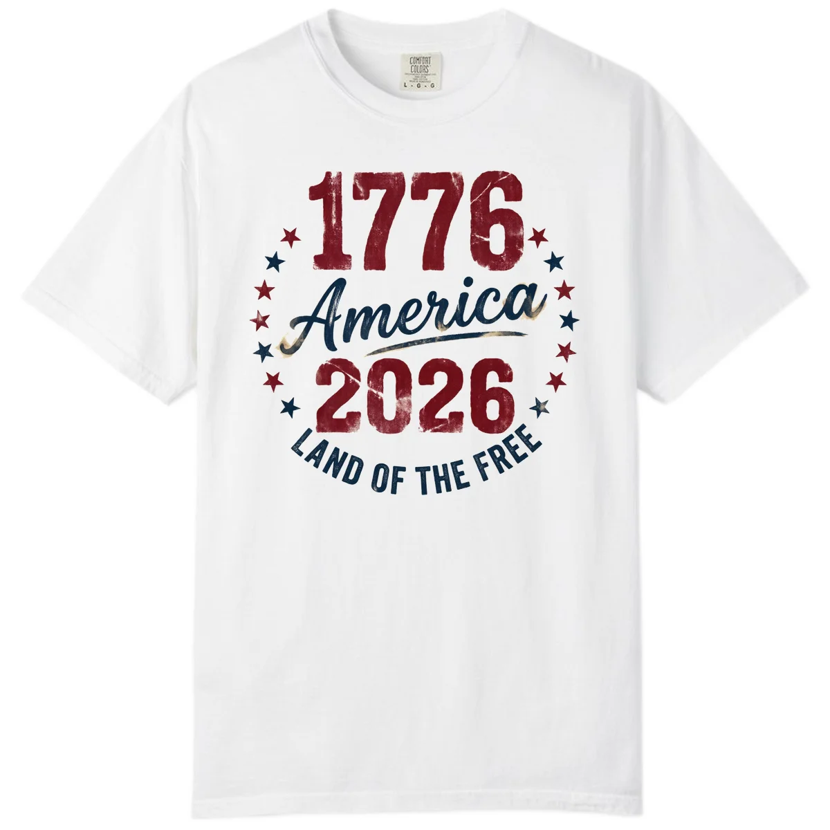 1776 America 2026 Comfort Tee in White