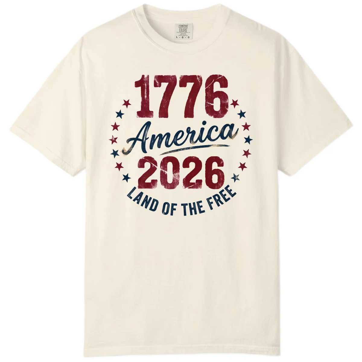 1776 America 2026 Comfort Tee in Ivory