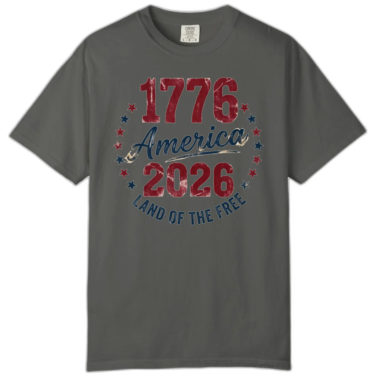 1776 America 2026 Comfort Tee in Pepper