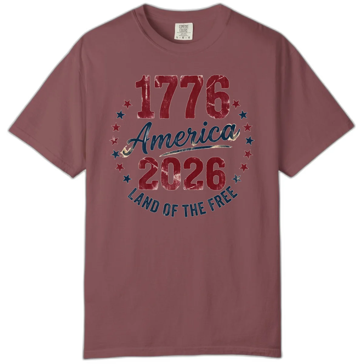 1776 America 2026 Comfort Tee in Brick