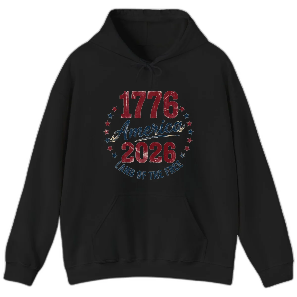 1776 America 2026 Hoodie in Black