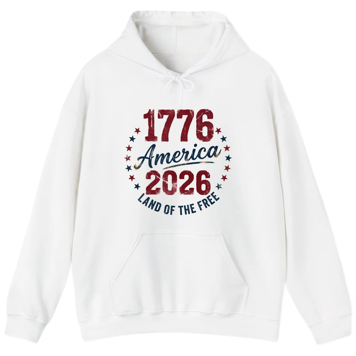 1776 America 2026 Hoodie in White