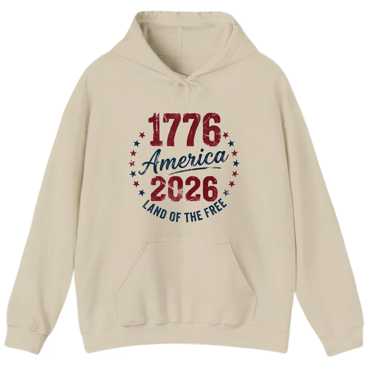 1776 America 2026 Hoodie in Sand