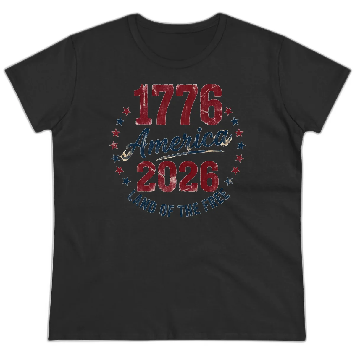 1776 America 2026 Ladies Tee in Black