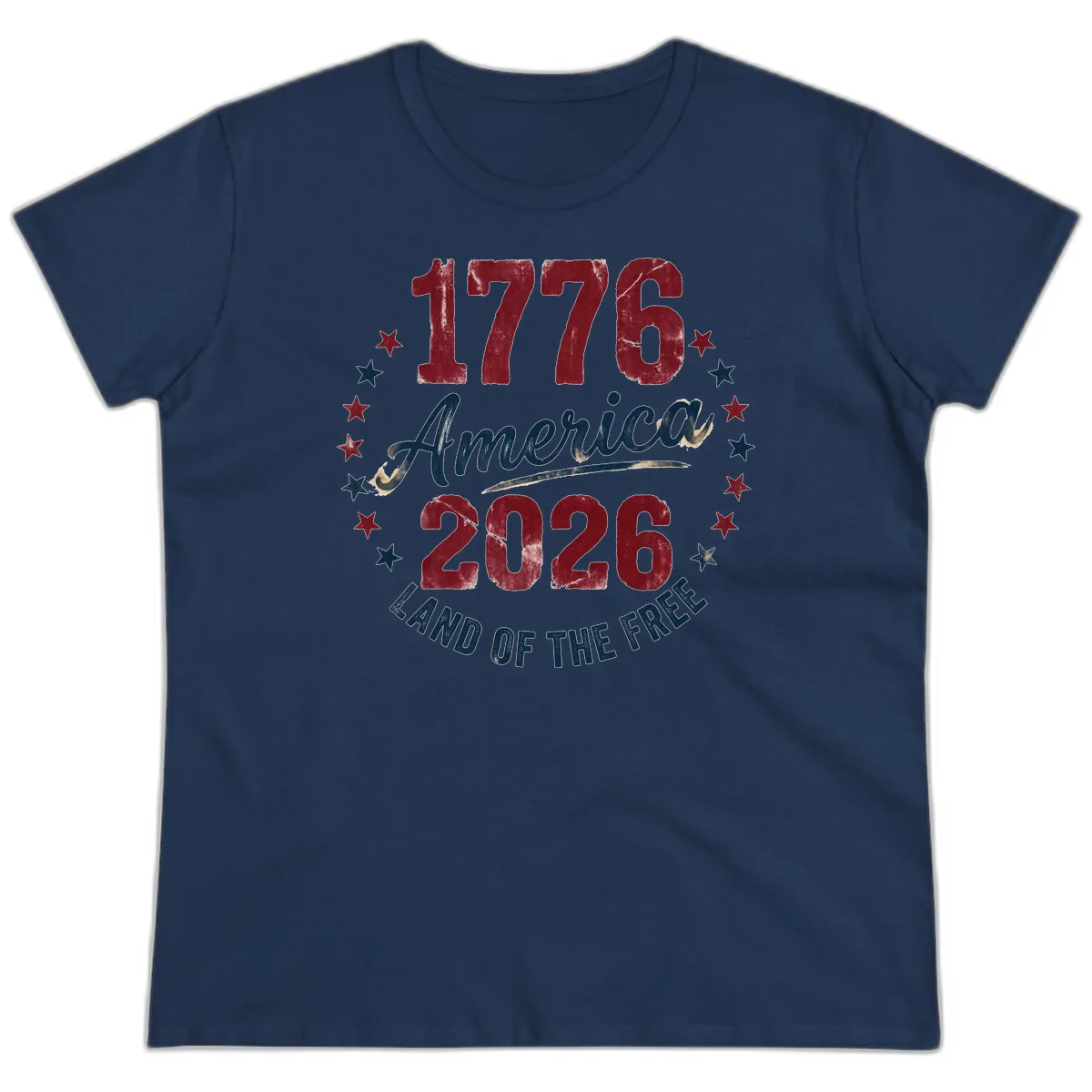 1776 America 2026 Ladies Tee in Navy