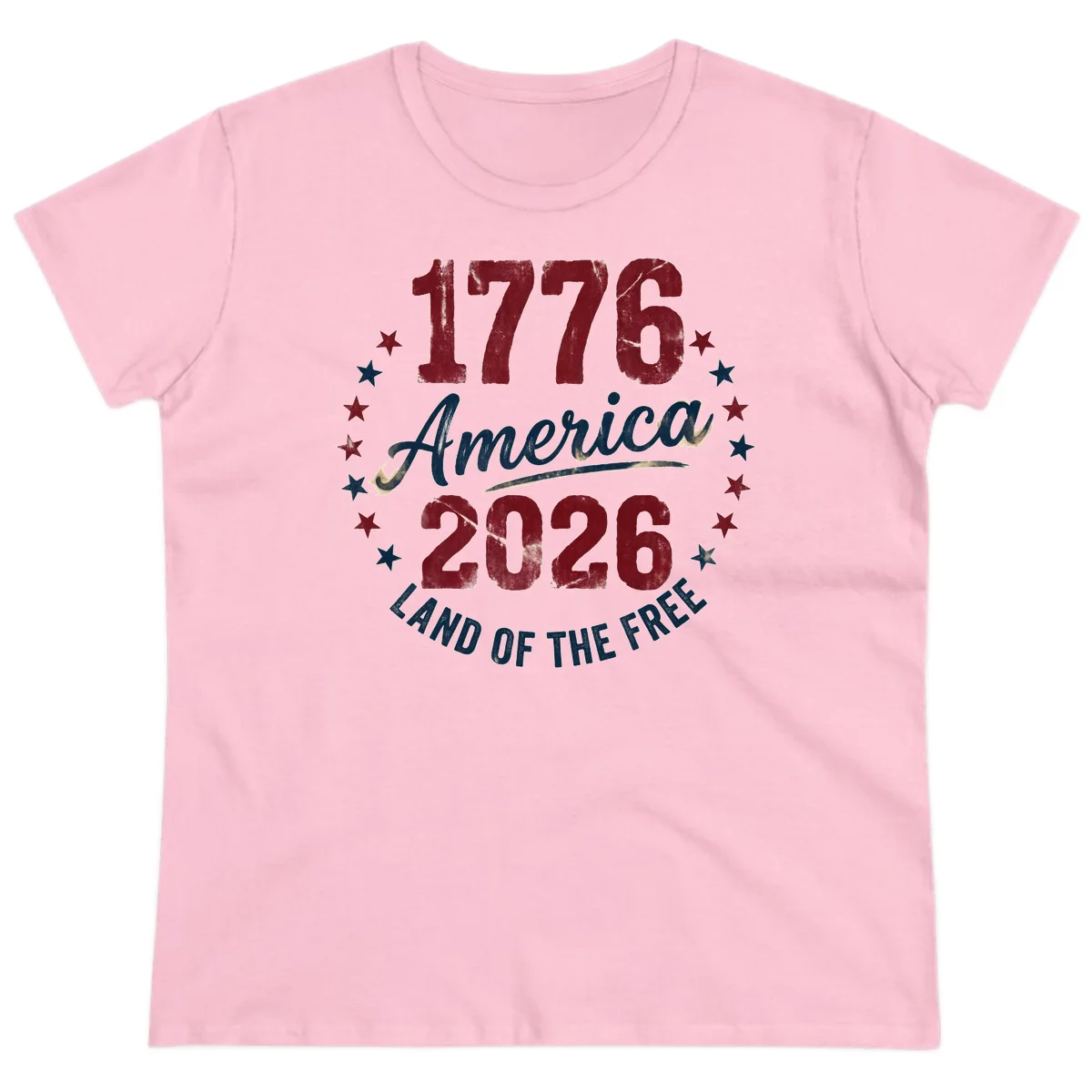 1776 America 2026 Ladies Tee in Light Pink