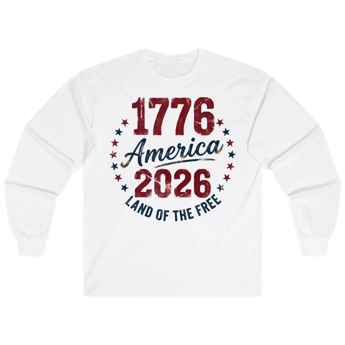 1776 America 2026 Long Sleeve in White