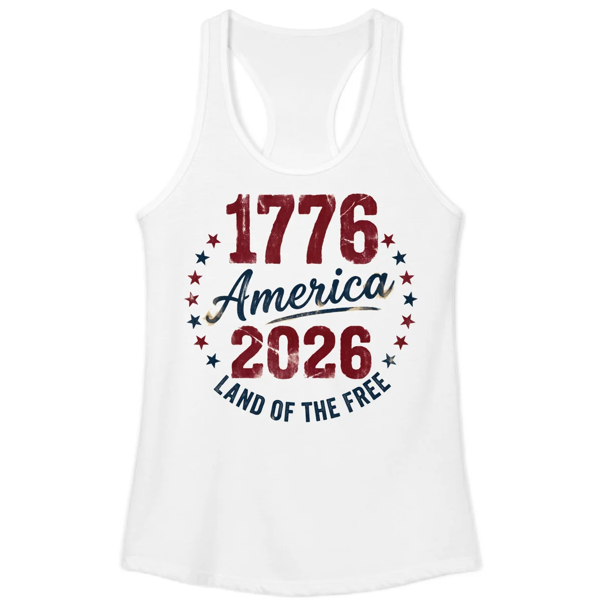 1776 America 2026 Ladies Tank in White