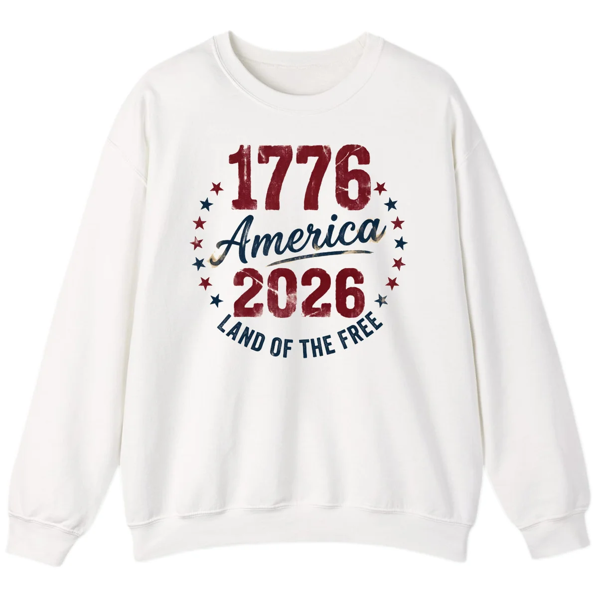 1776 America 2026 Sweatshirt in White